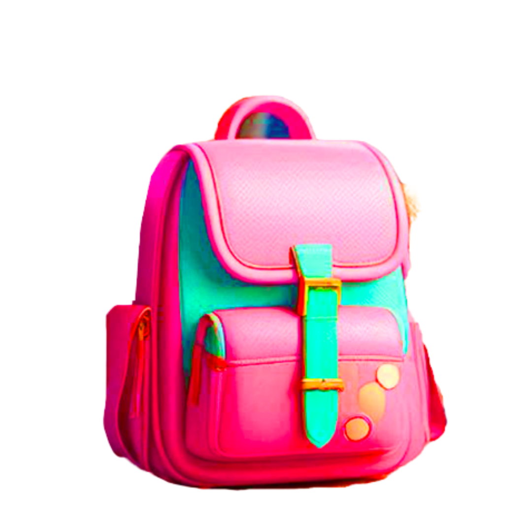 Illustration of a colorful children's backpack.